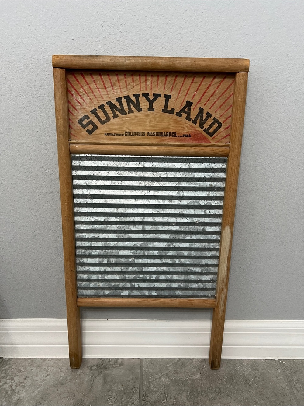 Vintage Washboard SunnyLand Columbus Ohio Standard Family Size decor